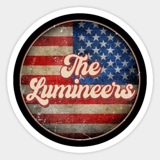 American Flag Personalized Lumineers Proud Name Birthday Sticker